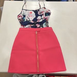 Hypr mini skirt with matching spaghetti strap top
